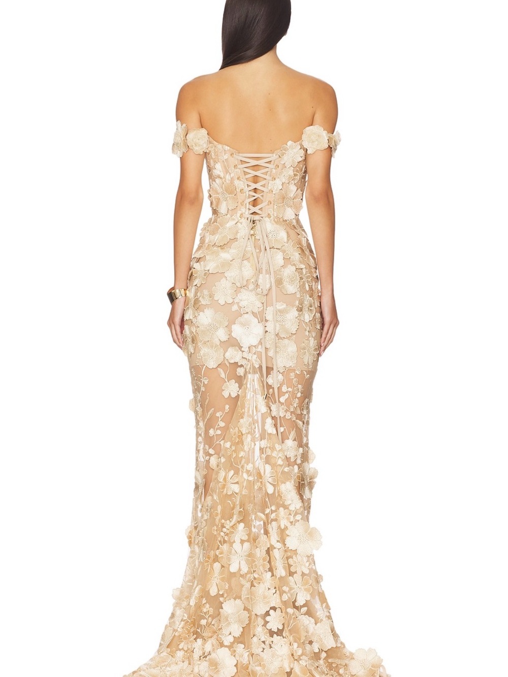 Bronx and Banco Jasmine 3D Floral Gown Size Sm - Picture 5 of 12